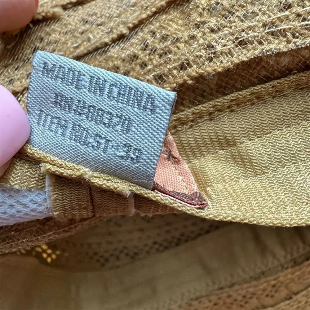 C.C Exclusives Beige Straw Sun Hat Wide Brim Braided Women's One Size
